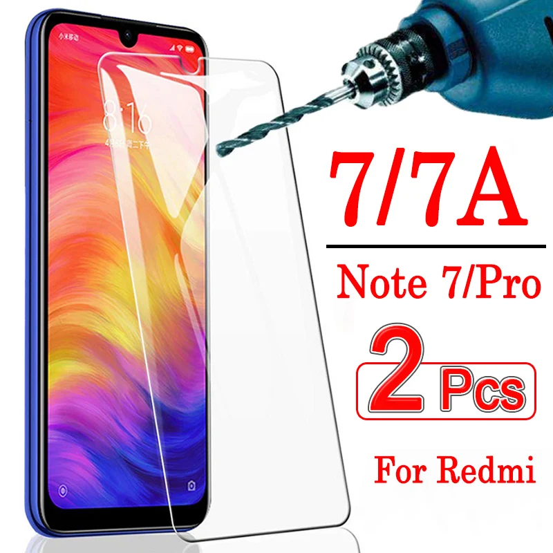 2 шт. защитная пленка для экрана xiaomi redmi note 7 pro xiami xaomi radmi 7a a7 закаленное стекло |