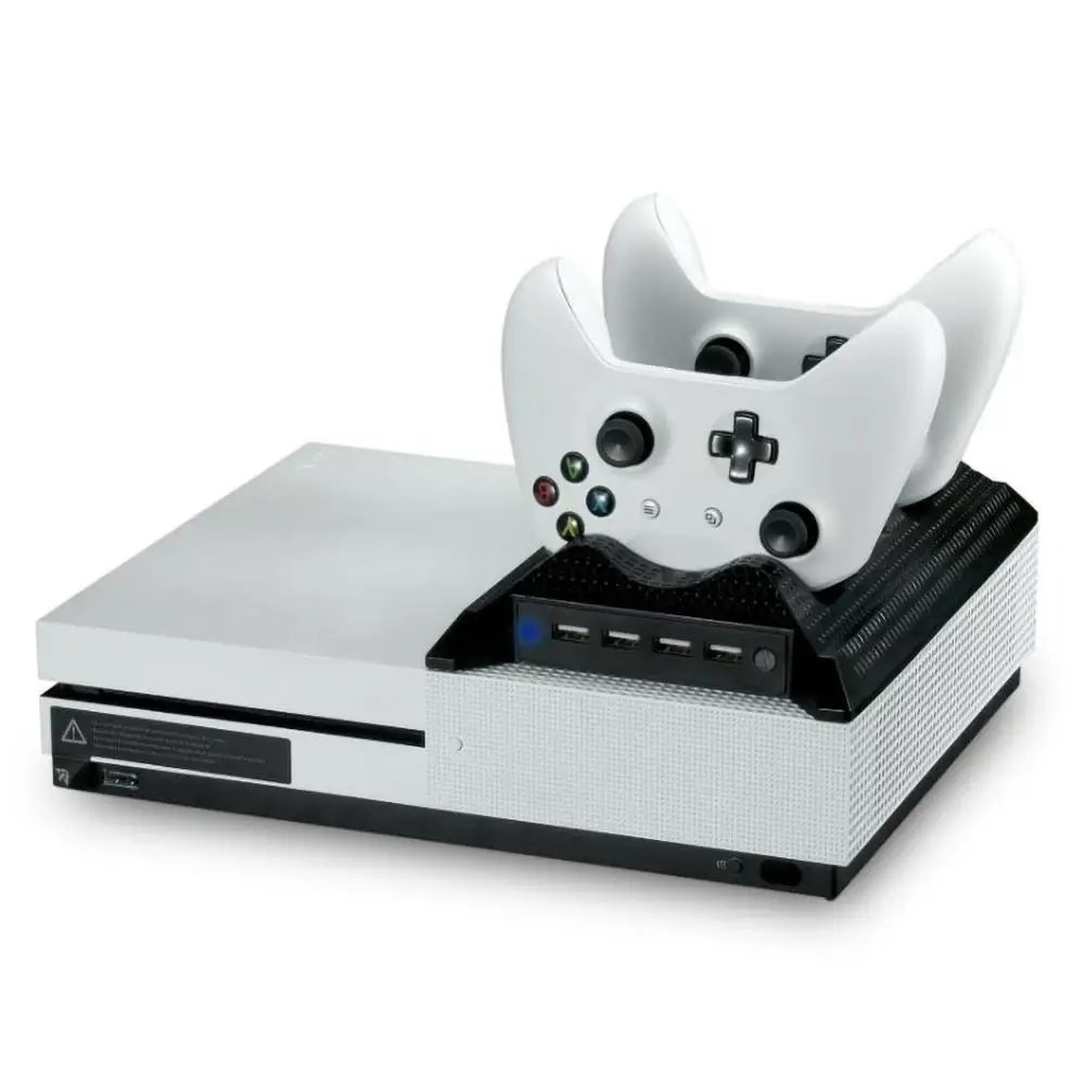 Белый Дизайн 4 порта USB концентратор зарядная станция для Xbox One S игровой контроллер охлаждающий вентилятор док-станция для sony - Цвет: Белый