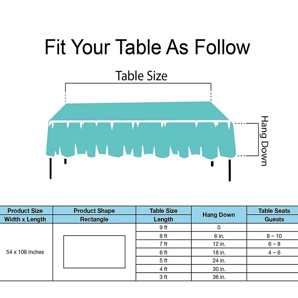 137x274cm Plastic Tablecloth Waterproof Birthday Tablecloth Cover for Party Wedding Catering Events Tableware 8 Colors