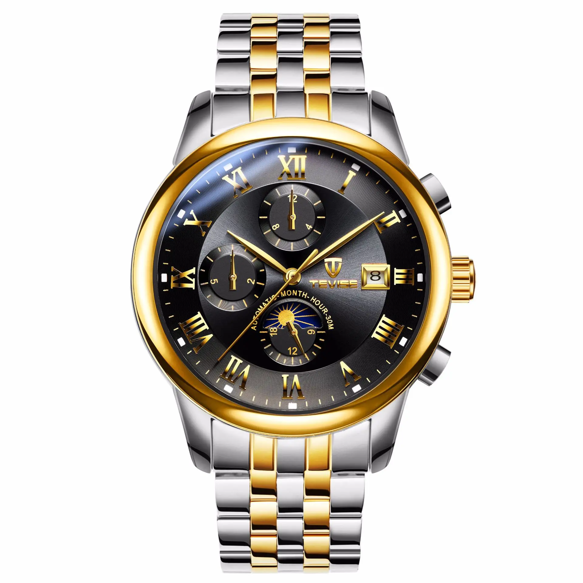

Switzerland TEVISE Twiss Hot Selling Multi-functional MEN'S Mechanical Watch Fully Automatic Waterproof Calendar Casual MEN'S Wa