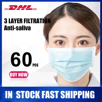 

DHL Express Disposable Face Masks 3 Layer Filter Earloop Nonwoven Face Masks Safety Mouth Mask anti dust face mask