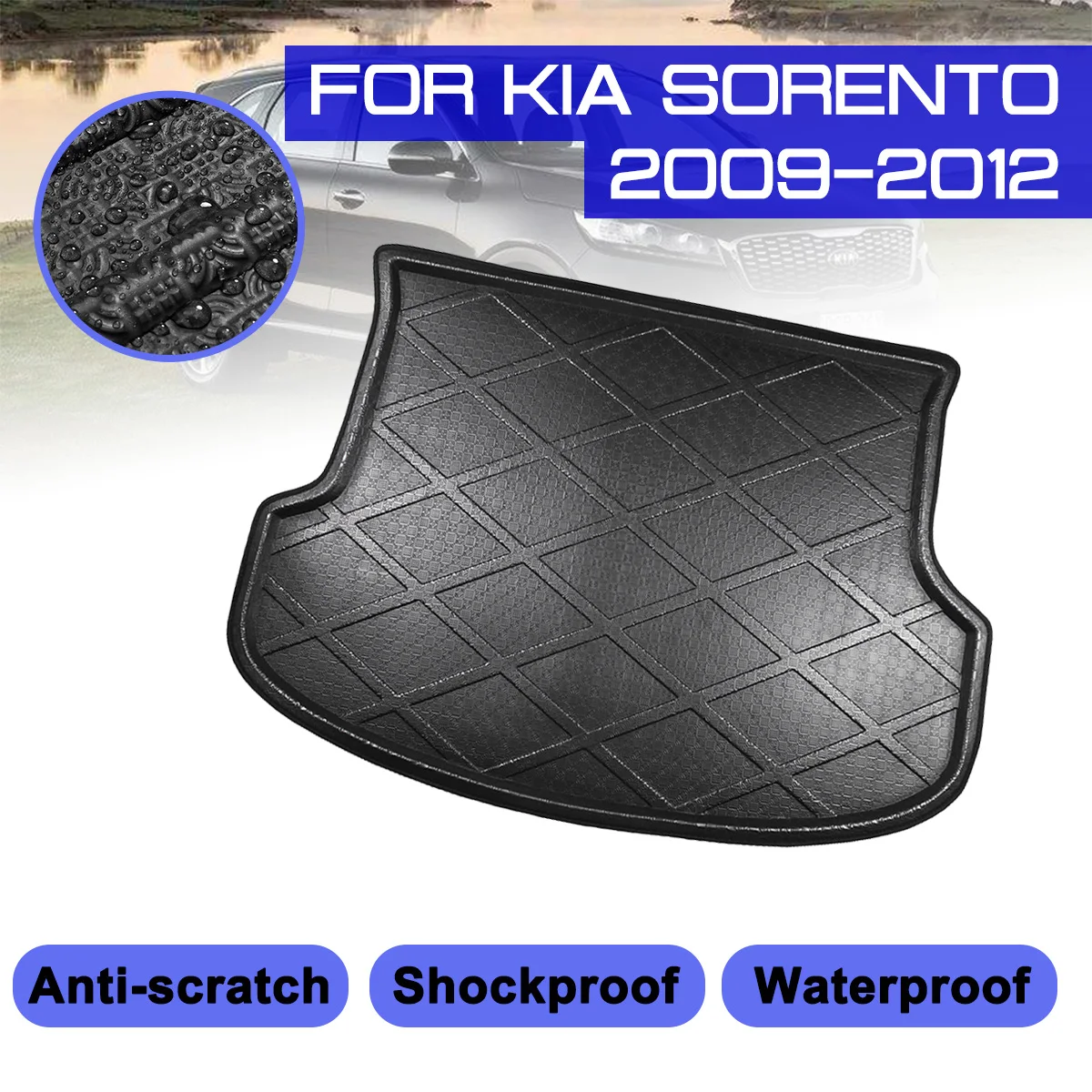 Для KIA Sorento 2009 2010 2011 2012 автомобильный напольный коврик защита от грязи на задний