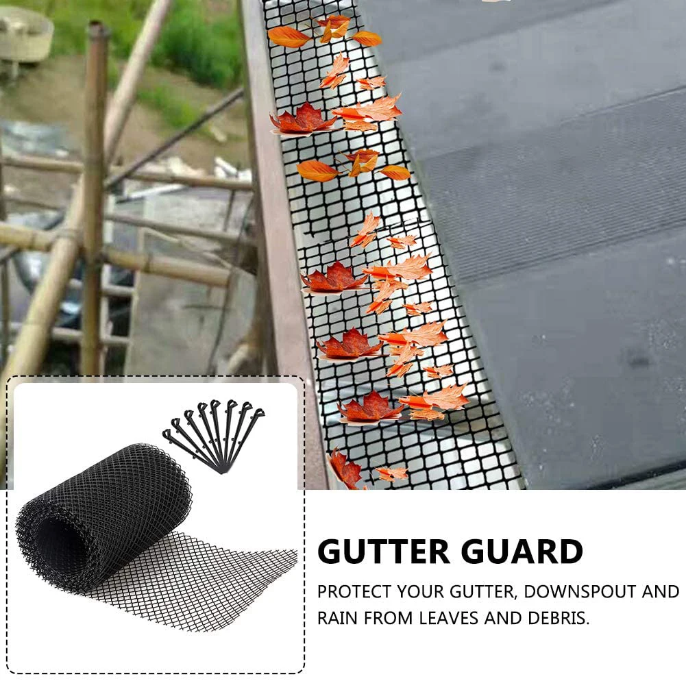 

Gutter Guard Mesh 20 Ft X 6In Black Plastic Gutters Cover gutter leaf guard Easy Install