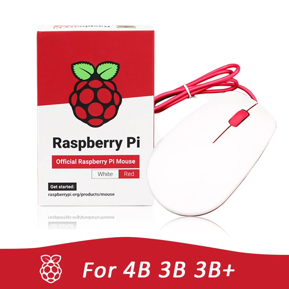 Официальная мышь Raspberry Pi доступна в красном и белом цветах подходит для raspberry 4B/ 3B