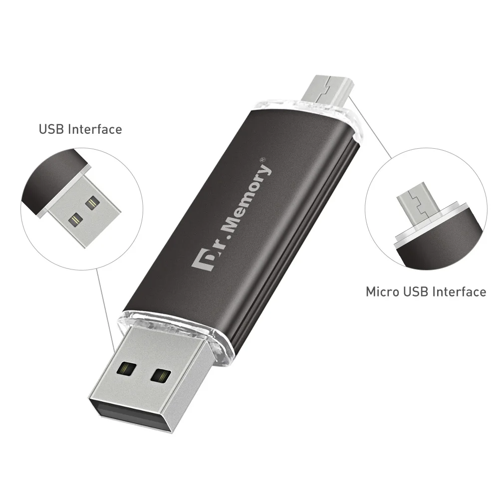 Портативный OTG USB флеш накопитель 32 ГБ для телефона Android металлические Pendrive 64
