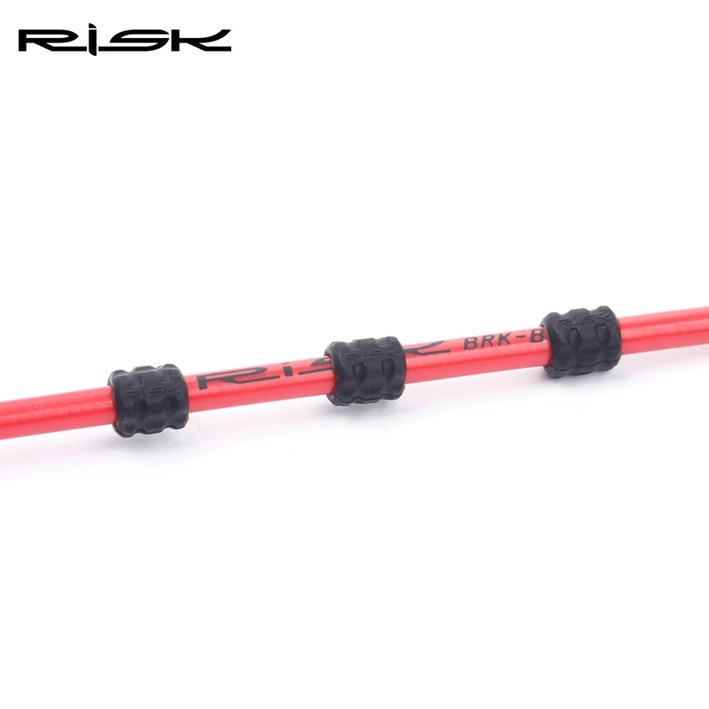 RISK 10pcs Bicycle Sleeve Rubber Cable Protector for Pipe Line Tube Brake Shift MTB Frame Protective Silicone Cable Guide Guide