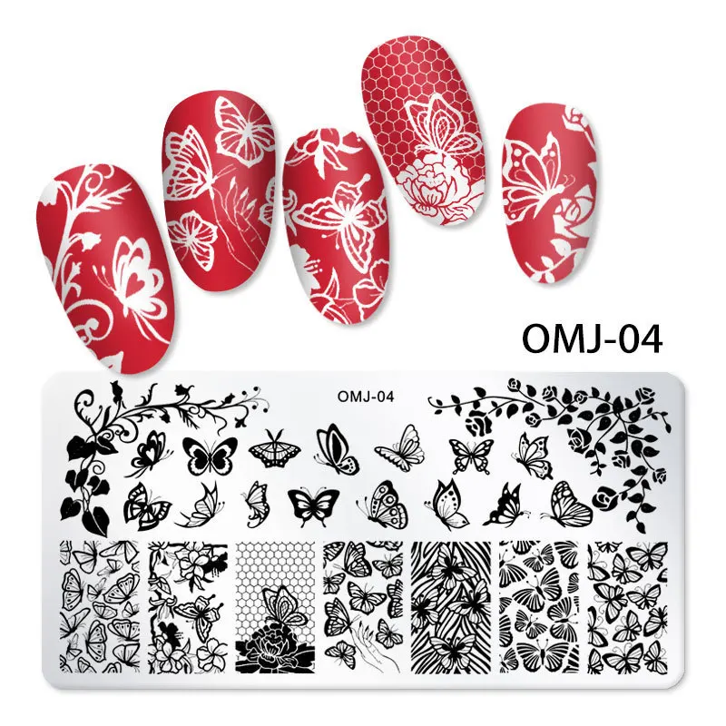 

1pc Nail Stamper Butterflies Stamping Plate Fruit Transfer Steel Plate Star Nail Stamping DIY Template for Nails Design Nail Art