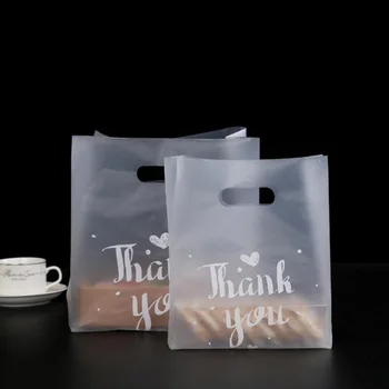 50PC dziękuję plastikowe torby na prezenty plastikowe torby na zakupy torby z rączką świąteczne upominek weselny torby cukiernicze torby do pakowania ciast tanie i dobre opinie CN (pochodzenie) 50pcs Z tworzywa sztucznego litera Plastic Bag Ślub i Zaręczyny przyjęcie urodzinowe Na Dzień Dziecka