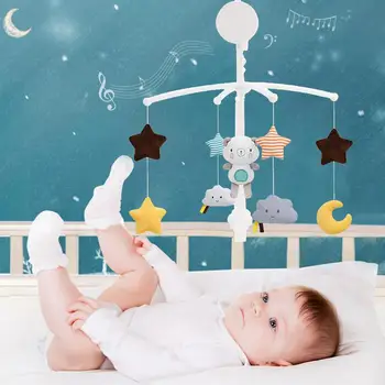 

Musical Baby Crib Mobile Toy Infant Bedbell Rattle Toy Rotating Bedside Bell Baby Comfort Cloth Toy Musical Baby Crib Mobile Toy