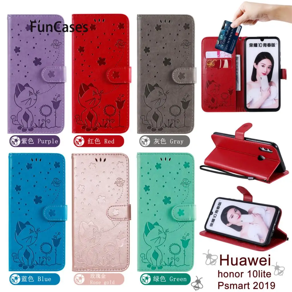 Funda Billetera Huawei P Smart 2019 Funda Tipo Cartera De Cuero
