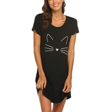 Droppshiping женская ночная рубашка Милая Ночная рубашка с принтом Ночное платье короткий рукав ночная рубашка J55