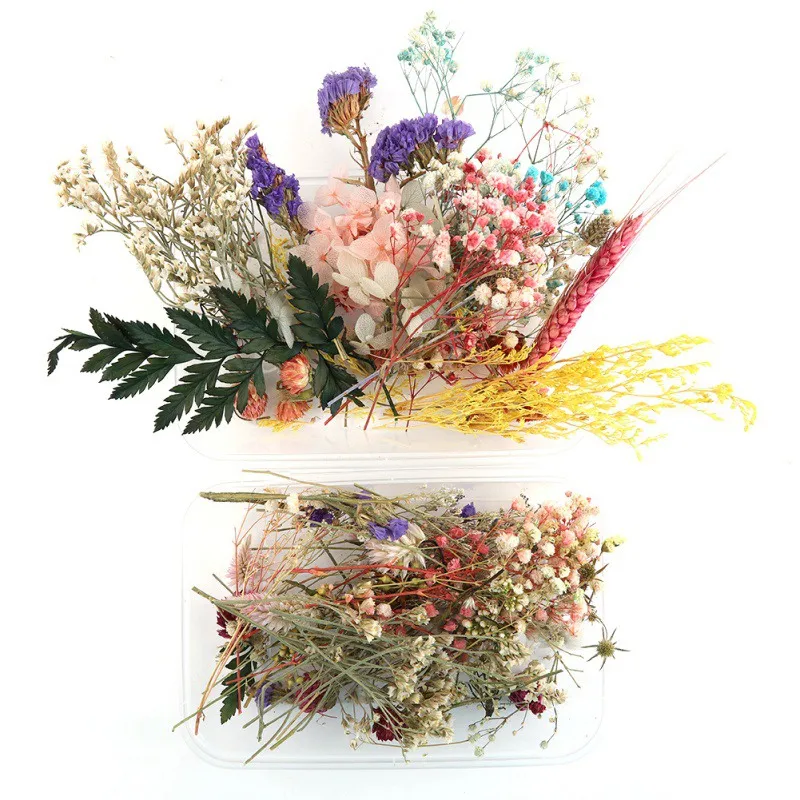 1 коробка, настоящие сухие цветы, сухие растения для ароматерапии, Свеча из эпоксидной смолы, подвеска, ожерелье, изготовление украшений, ремесло, аксессуары для творчества