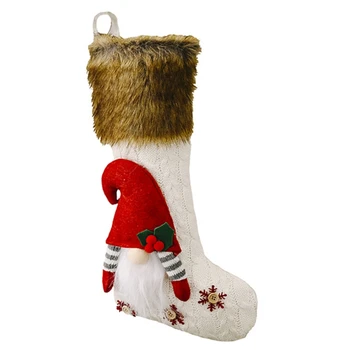 

Christmas Stocking Cute 3D Swedish Gnome Xmas Socks Hanging Fireplace Tree Decorations Gift Candy Treat Bag