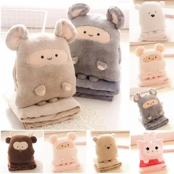 

6 Style 3 in 1 Cute Animal Shape Soft Home Office Pillow Blanket Plush Toy