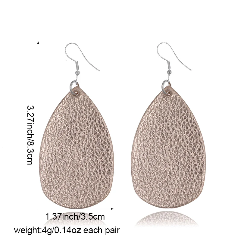 30 Colors Leather Earrings Lightweight Faux Leather Leaf Earrings Teardrop Dangle Handmade for Women Girls Jewelry Wholesale - Image 2