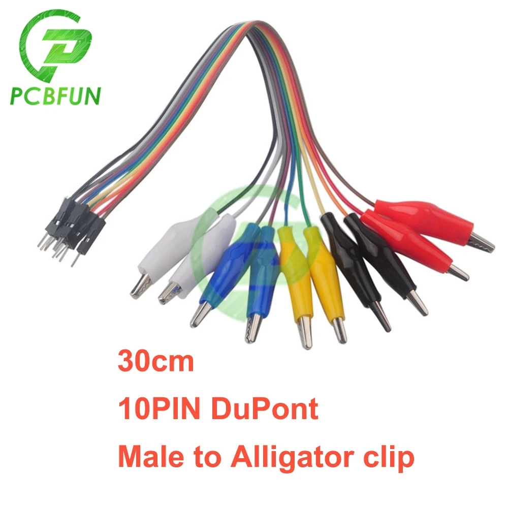 100pcs 5 Colors 30cm Length Double-Ended Alligator Clips Jumper Wire Mini Test Clips DIY Test Cable Test Folder Test Hook Clip