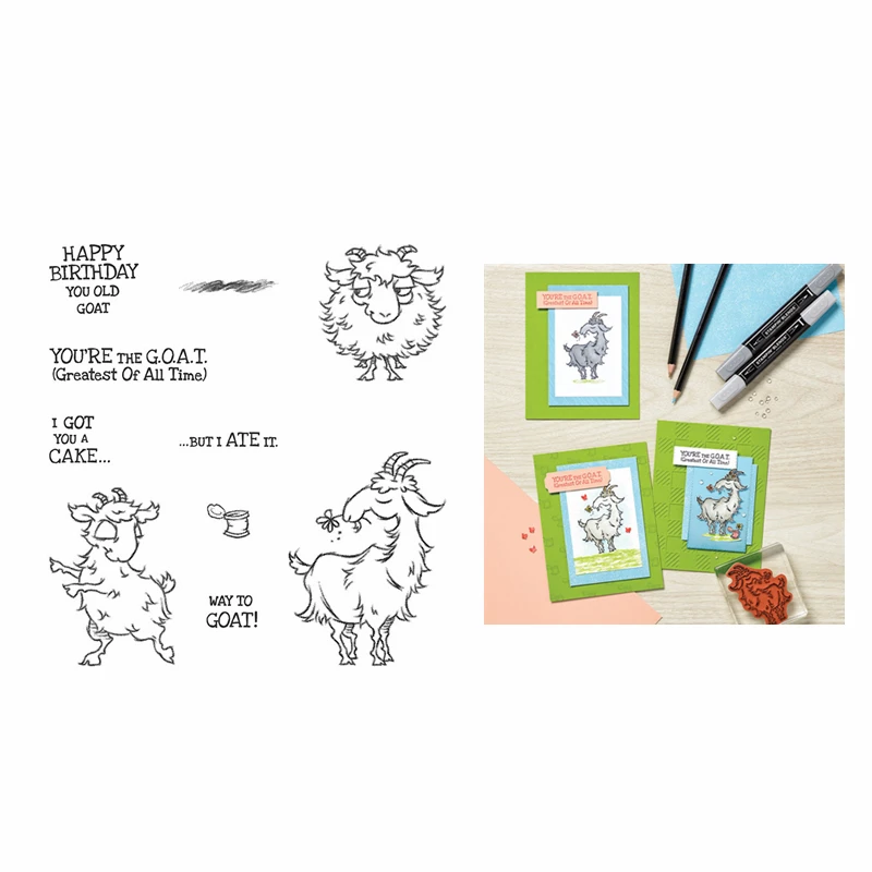 

Old goat Metal Cutting Dies and Stamps Stitched DIY Scrapbooking Stamps Craft Embossing Die Cut Making Stencil Template
