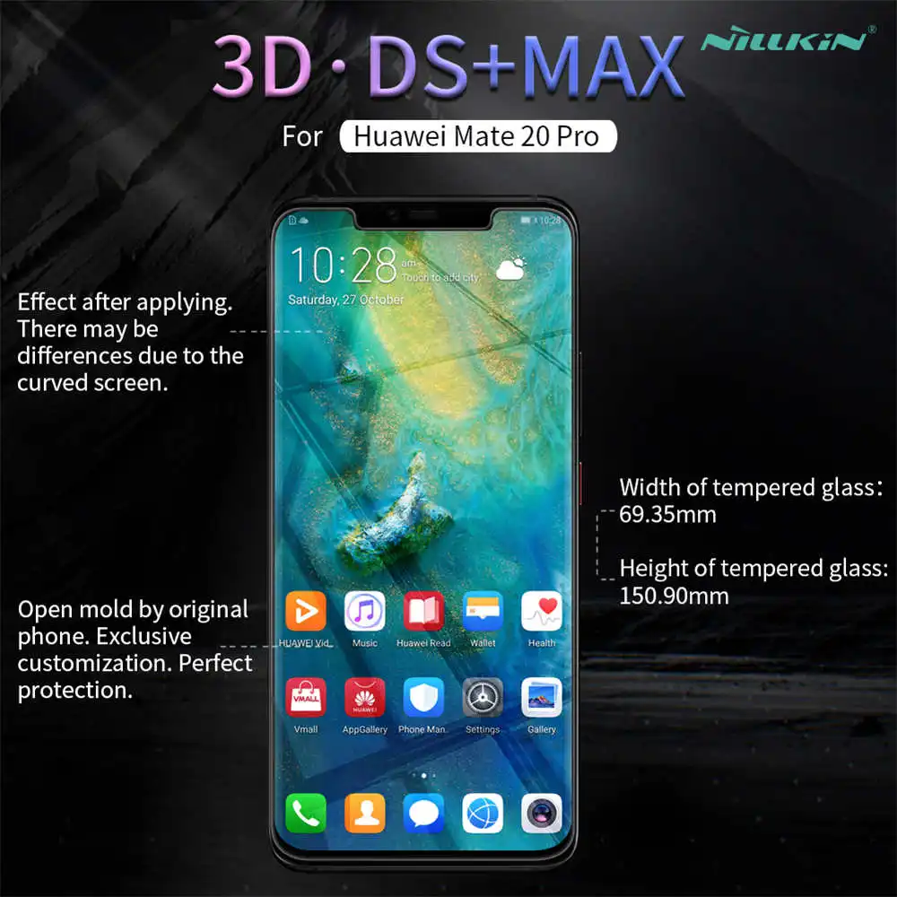 NILLKIN полный покрытый 3D DS MAX 9H протектор экрана из закаленного стекла Arc Edge для huawei P30 Pro mate 20 Pro мобильного телефона