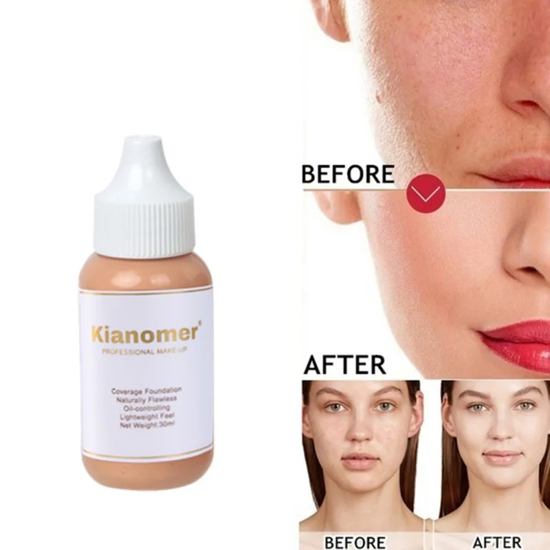 30ml Liquid Foundation Moisturizing Cover Scars Acne Marks Freckles Pores Liquid Concealer