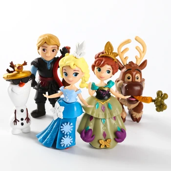 

5pcs/set Q Version Disney Frozen 2 Cartoon Princess Anna Elsa Kristoff Sven Olaf PVC Action Figure Toys For Kids Christmas Gifts