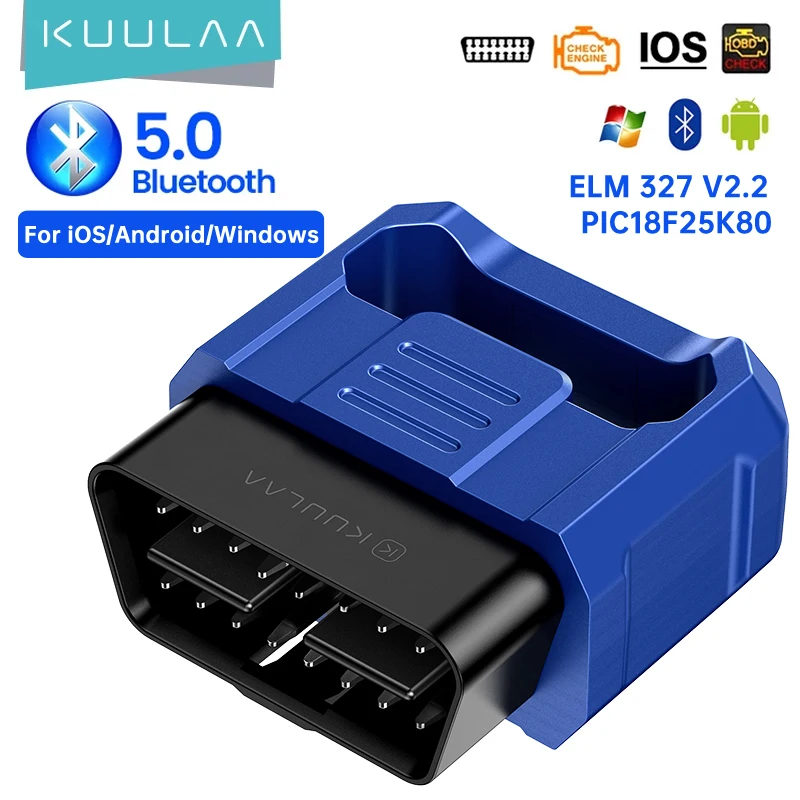 Автомобильный диагностический инструмент KUULAA ELM327 OBD2 ELM 327 V2.2 сканер Bluetooth 5 0 OBDII OBD 2