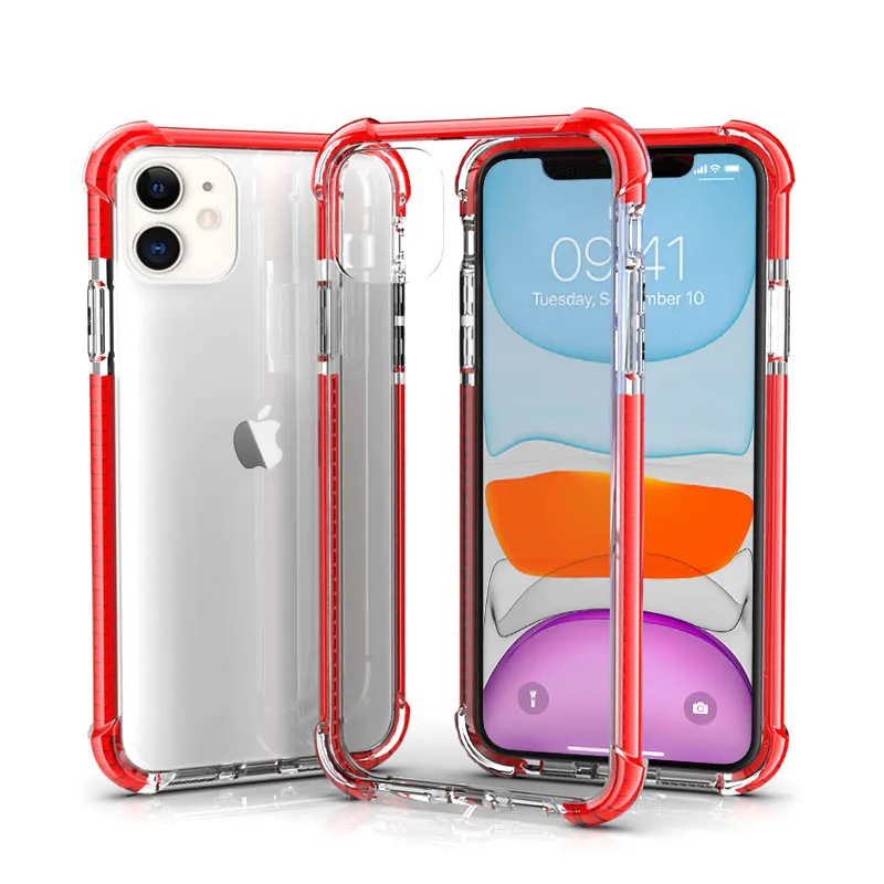 Red Для iPhone 11 чехол 5,8 дюймов 6,1 дюймов 6,8 дюймов гибридный ударопрочный ТПУ и PC задняя крышка для iPhone XS MAX XR - Цвет: Red