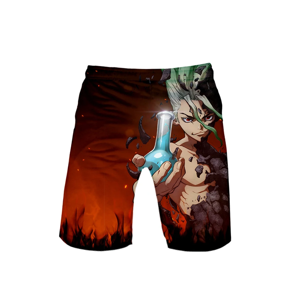 Dr. stone/3D пляжные модные крутые летние шорты с рисунком из мультфильма, повседневные популярные шорты для улицы, Мужские штаны, хипстер, Новинка
