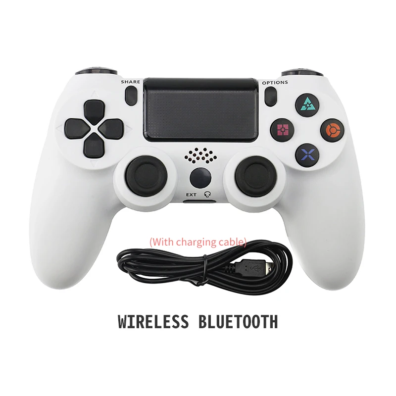Данных лягушка Bluetooth Беспроводной игрового контроллера геймпад для PS4 контроллер для Playstation 4 Dualshock 4 двойной вибрации джойстика геймпад - Цвет: White wireless
