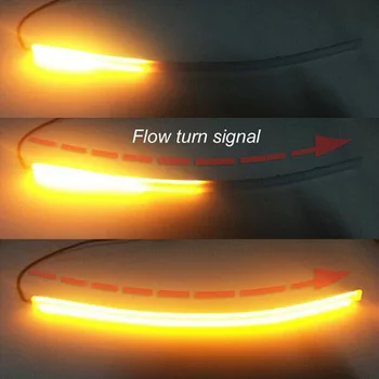

45cm Red Amber Switchback Car Flexible LED Strip Light DRL Flowing Turn Signal High-quality Materials