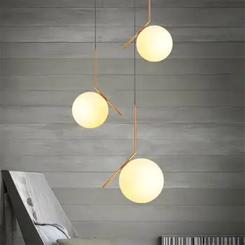 

Modern Pendant Lights LED Glass Loft Decor Fixtures Dining Bedroom Room Frosted Pendant Lamp Decor Socket Hanging Lamp Luminaire