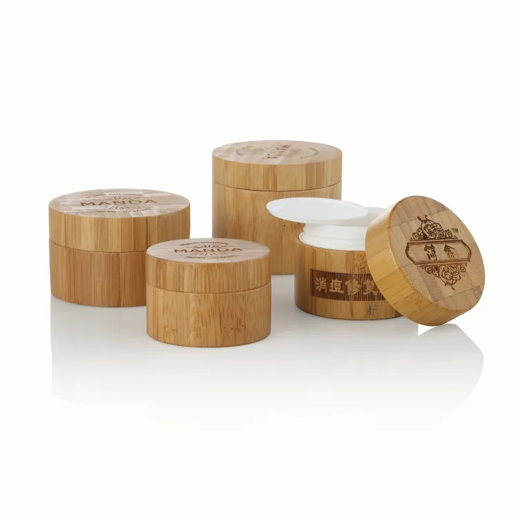 

Natural Wooden Shatter-Resistant Makeup Storage Empty Box Bamboo Travel Bottle Cosmetic Jar Cream Container Sub Bottle 200g 250g