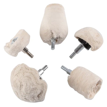 

5Pcs 6Mm Shank Cotton Polishing Wheels Cloth Buffing Wheel Grinder For Jewelry Wood Metal Abrasive Tools Cone Brush