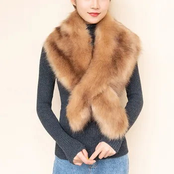 

Women Winter Faux Fox Fur Scarf Lady Warm Fox Fur Scarves Faux Fox Fur Ring Casual 2020