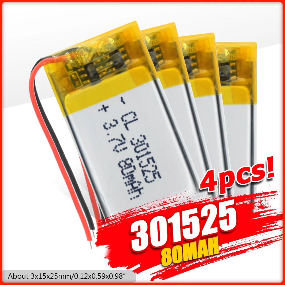 3 7 V Lipo Cell 301525 80mAh литиевая батарея для чтения ручка умный Браслет аккумуляторная