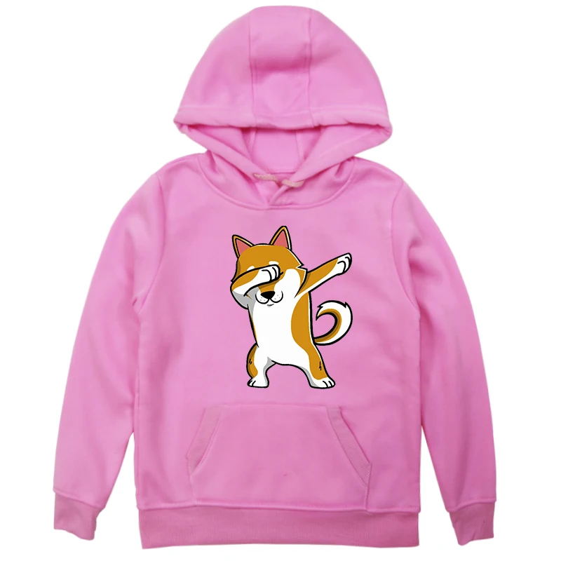 Hoodies 12 Новые детские толстовки с капюшоном Милая Толстовка для маленьких мальчиков и девочек с принтом Шиба ину зимняя верхняя одежда с длинными рукавами, толстовки детские толстовки - Цвет: Hoodies 12