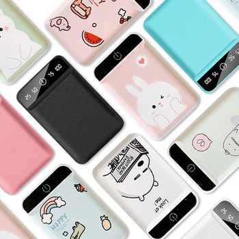 

Cartoon Power Bank 4800mAh External Battery Portable Charger For iphone 11 pro max Xiaomi 9 mi Quick PD Charge power bank qc4