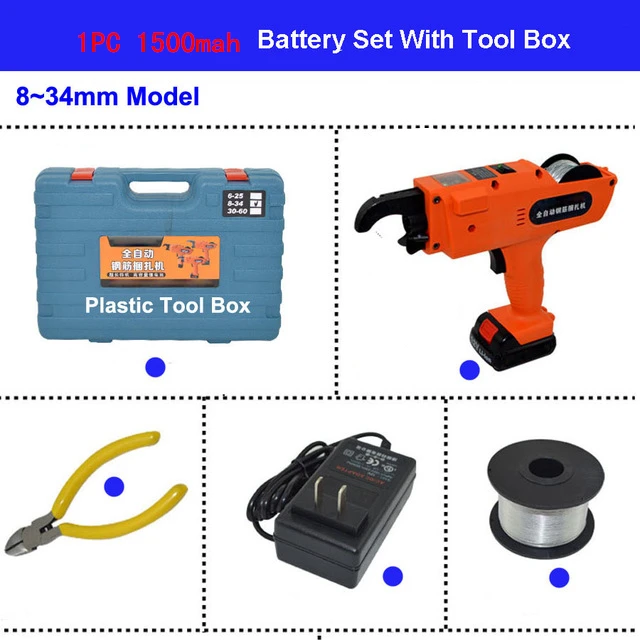 Машина для обвязки арматуры 12 В автоматическая машина для обвязки арматуры Беспроводная проволока литиевая батарея мкА - Цвет: Plastic box 1500mAh