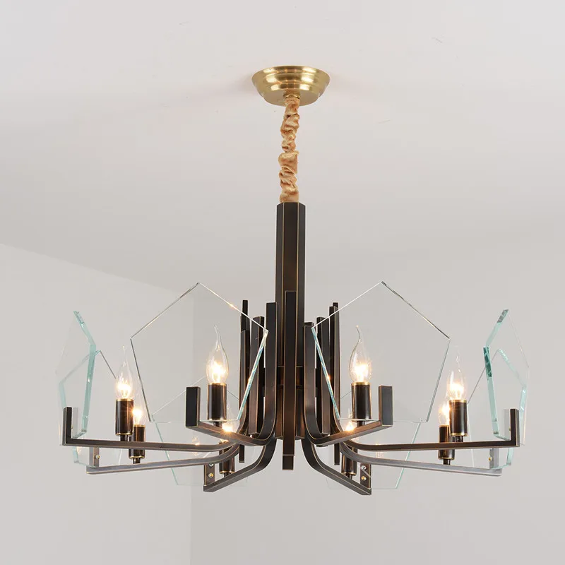 

Медный постмодерн, роскошный индивидуальный креативный светильник для спальни, гостиной, столовой, виллы, модель для комнаты, простая люстра