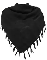 Enhanced Outdoor Tactical Desert Scarf with Tassels - 43x43 inches (Black)