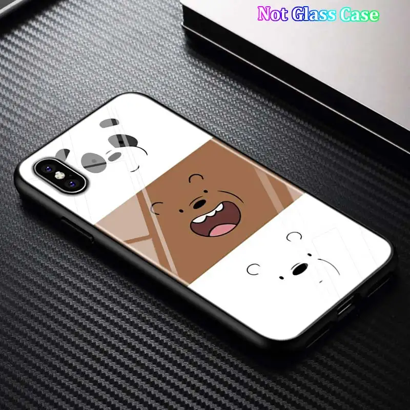Style 09 Black Cover Cute Bare Bears for iPhone 11 11Pro X XR XS Max for iPhone 8 7 6 6S Plus 5S 5 SE Glossy Phone Case - Цвет: Style 09
