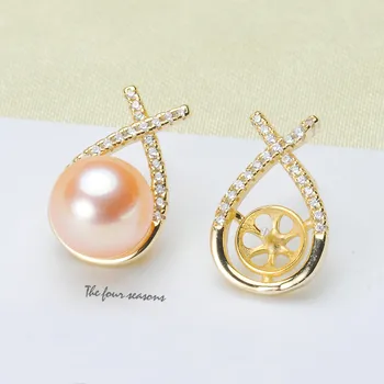 

Pearl Earrings fittings factory diy jewelry making Earrings Base Settings Gold Filling Classic Earrings Findings for Women charm