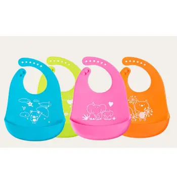 

Cute Comfy Baby Bib And Rice Bib Baby Feeding Saliva Waterproof Safe Silicone Neck Catch All Bid keep your babay clean