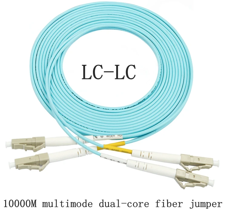 Cabo de fibra ótico para rede, 10000m, ligação em multimodo de fibra ótica dupla lc para lc fc st sc