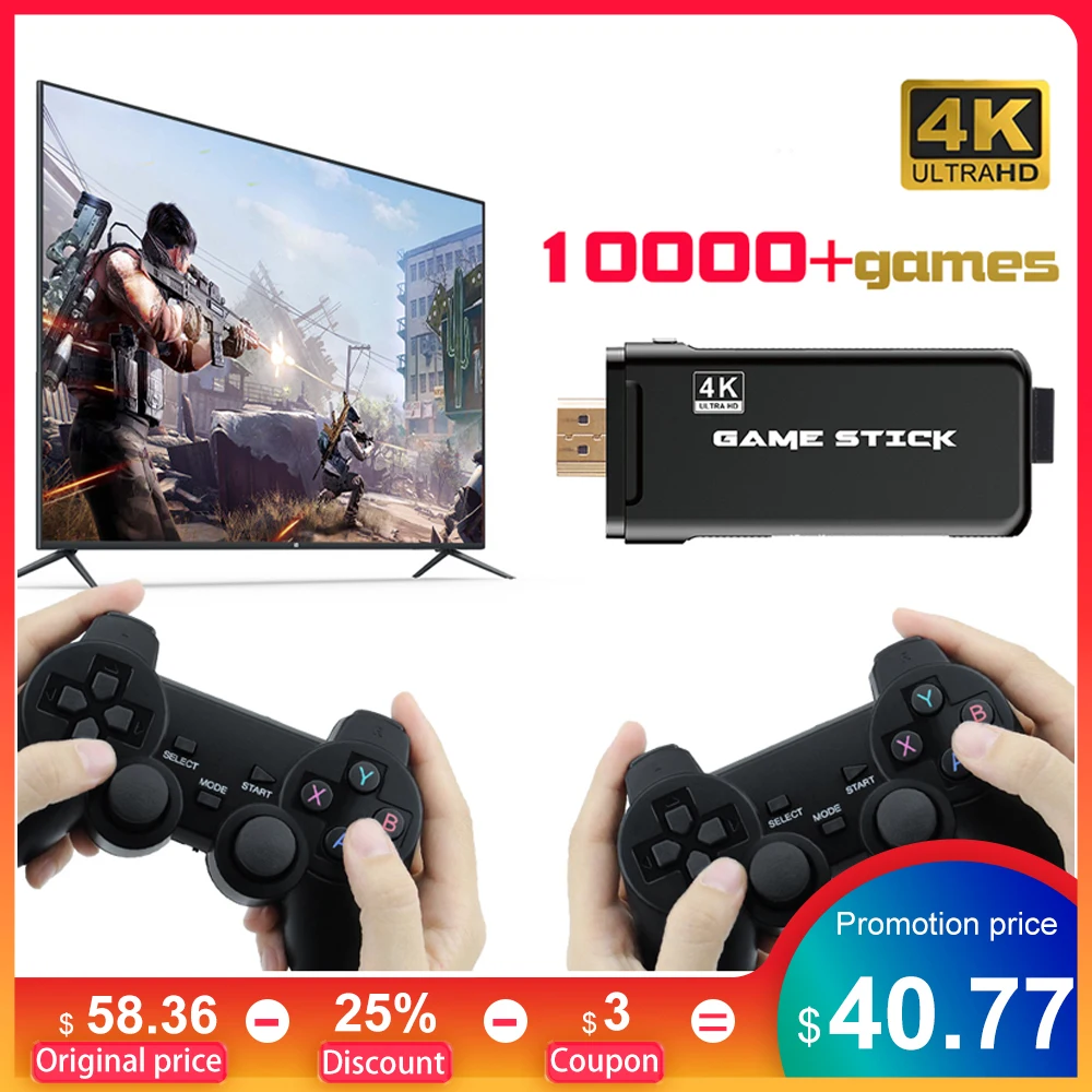 Video Game Console 2.4G Double Wireless Controller Gamepad Support PS1 Classic Games Retro Game Console 4K TV HDMI-Compatible