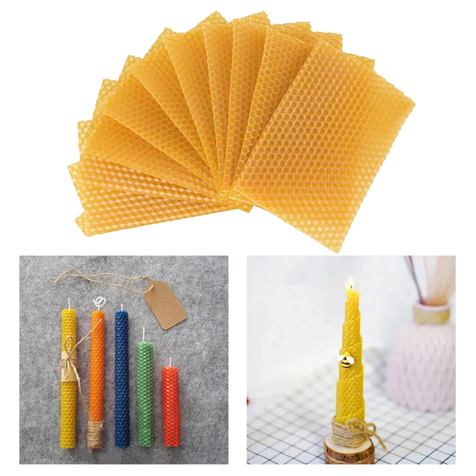 Beeswax Sheets for Rolling Candle Making Bee Hive Foundation Wax Frame 10x beeswax candle making kits