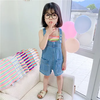 

Children Kids Toddler Little Baby Girls Romper Shorts Denim Overalls Shortalls Jeans Cotton Denim Bib Shorts Rompers Jumpsuits