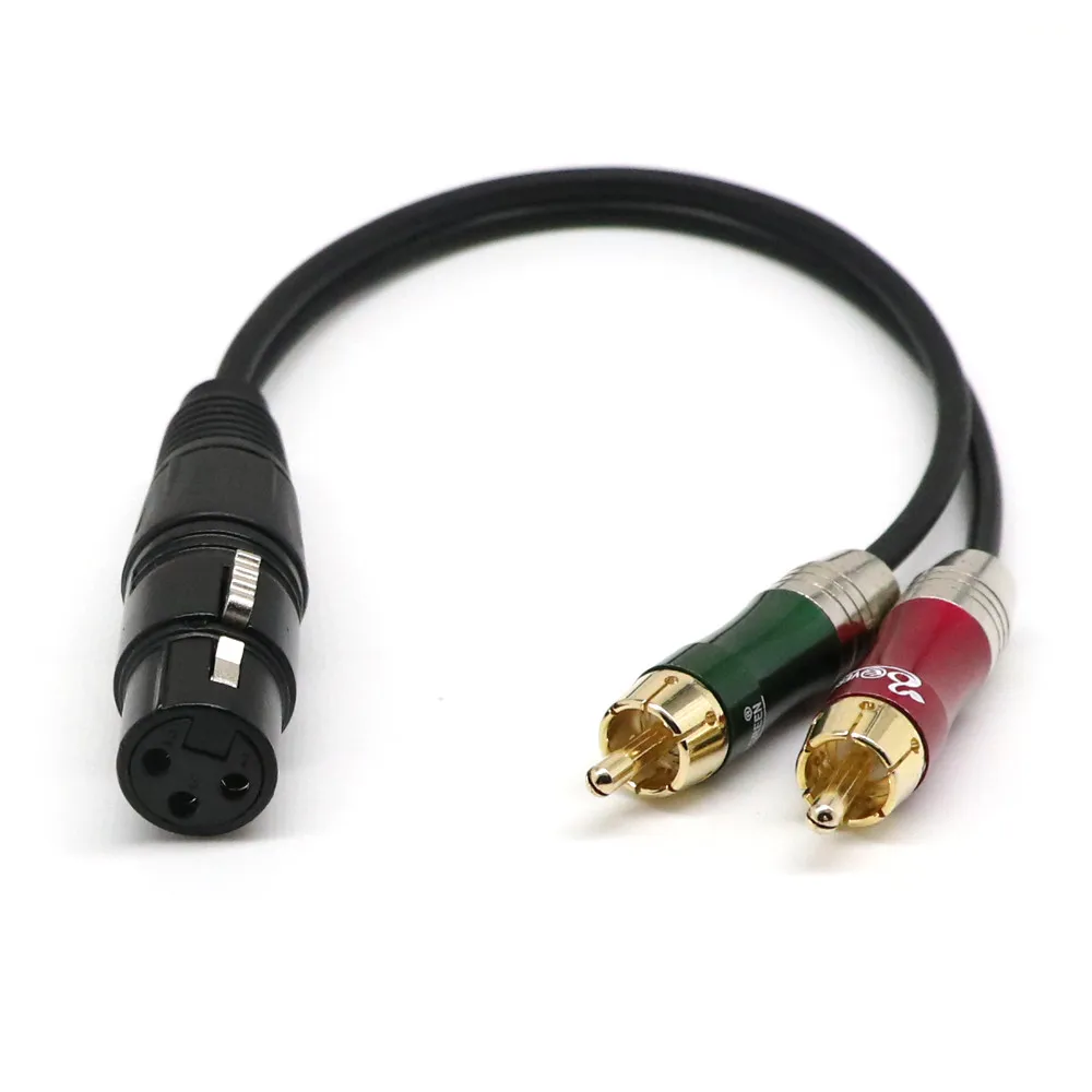 A Сейсмический аудио-6 дюймов сплиттер патч Y кабель-1 XLR мама до 2 RCA папа- кабель адаптер для ноутбука pc кабель-L1105 - Цвет: A