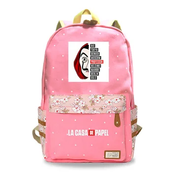 

2019 Personality La Casa De Papel Printed Leisure Backpack Students New Style School Book Bags Teens Fashion Schoolbags