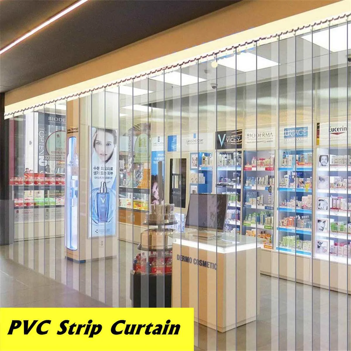 300 PVC Strip Curtain Door 2.5 M x 2 M for coldroom warehouse Catering 