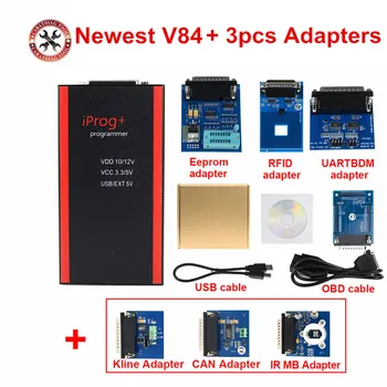 

Iprog+ Pro V84 car key programmer support Airbag,carradio,dpf off,ECU,IMMO KEY, PINABS,PINCODE,ODO Adjust,ect with Full Adapters